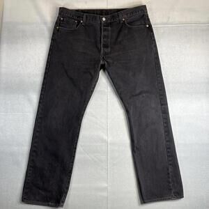 Levis 501 Jeans Mens 40x32 Black Wash Straight Leg Original Fit American Denim